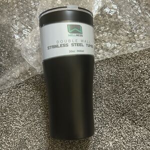 NWT Black Wellness Double Wall Insulated Stainless Steel Tumbler